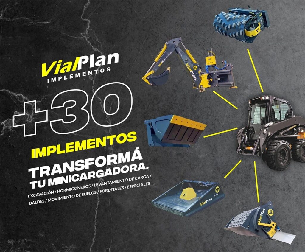 Variedad de Implementos para minicargadoras de VialPlan